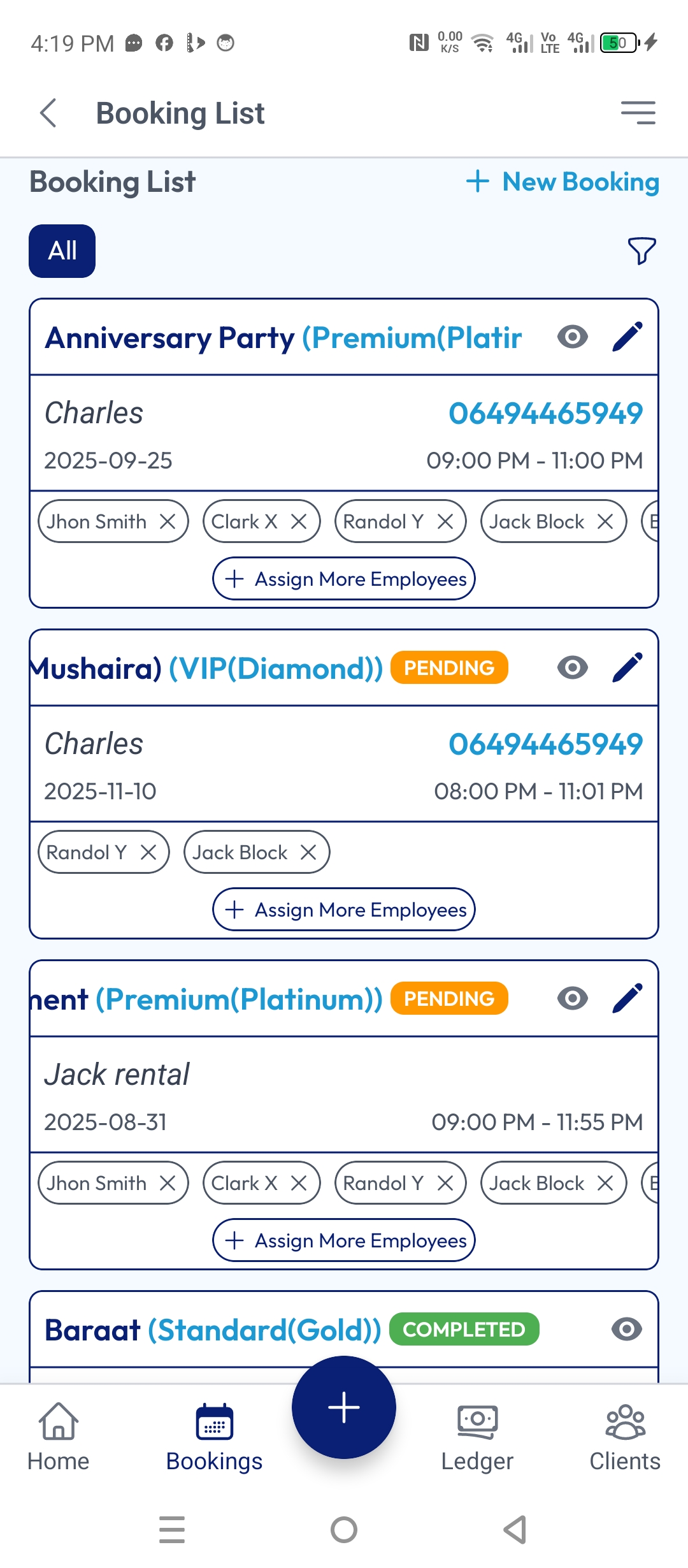 Booking Feature